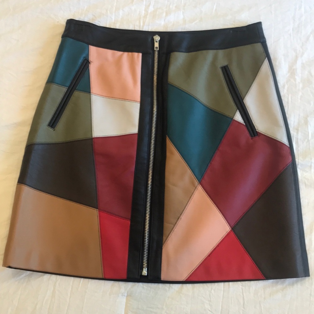 BCBG faux leather skirt